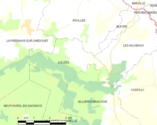 Detailkaart van de gemeente