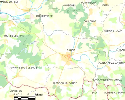 Detailkaart van de gemeente