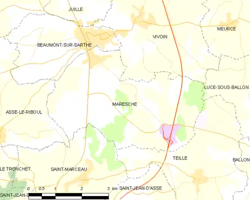 Detailkaart van de gemeente