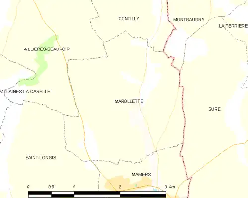 Detailkaart van de gemeente