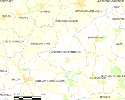 Detailkaart van de gemeente