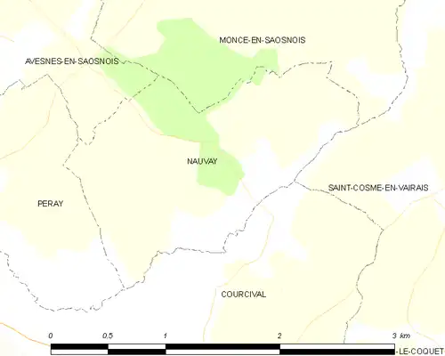 Detailkaart van de gemeente