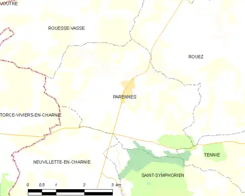 Detailkaart van de gemeente