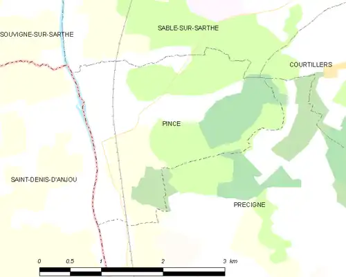 Detailkaart van de gemeente