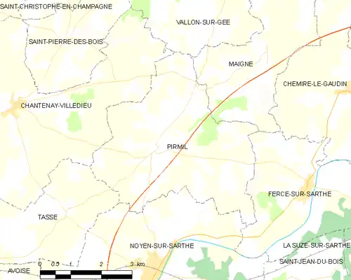 Detailkaart van de gemeente