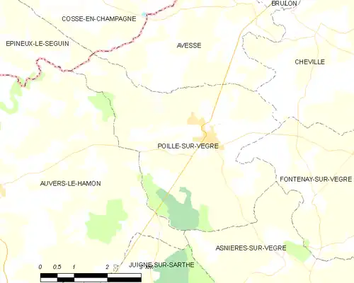 Detailkaart van de gemeente