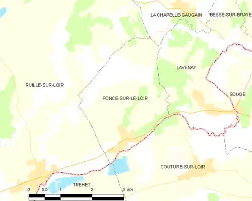 Detailkaart van de gemeente