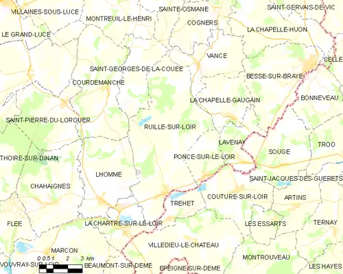 Detailkaart van de gemeente