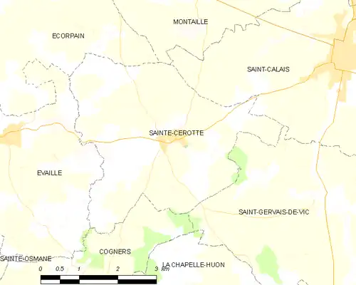 Detailkaart van de gemeente