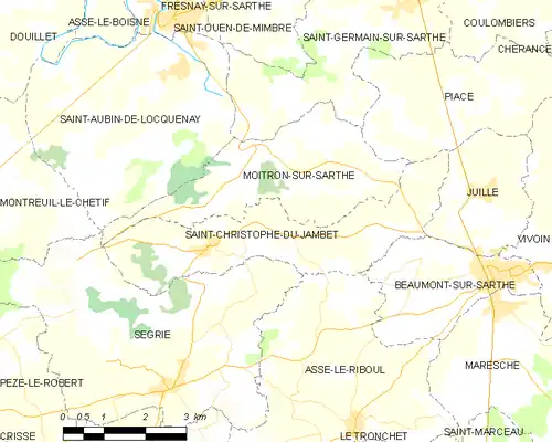 Detailkaart van de gemeente