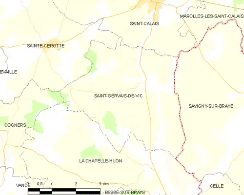 Detailkaart van de gemeente