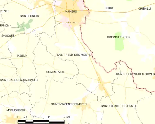 Detailkaart van de gemeente