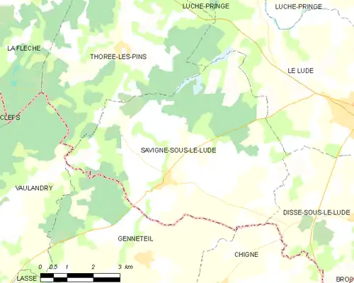 Detailkaart van de gemeente