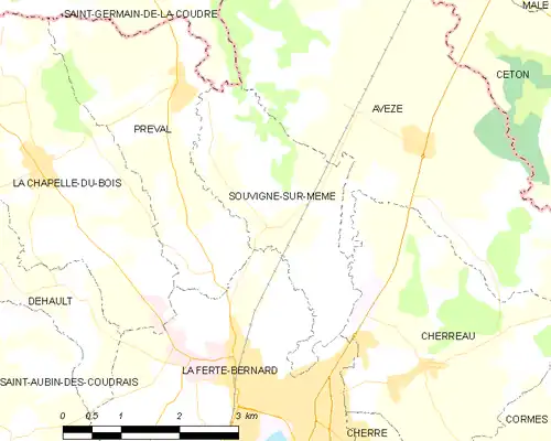 Detailkaart van de gemeente