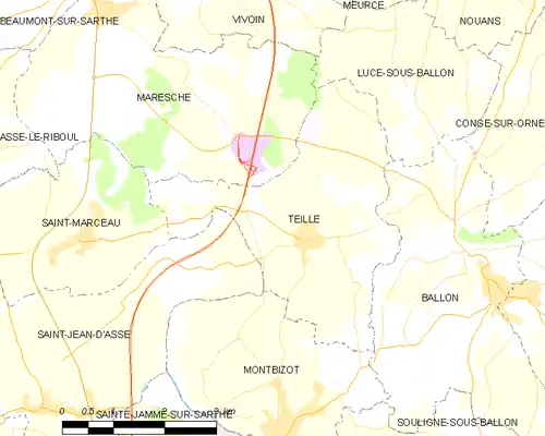 Detailkaart van de gemeente