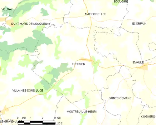 Detailkaart van de gemeente