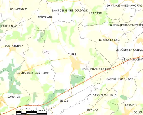 Detailkaart van de gemeente