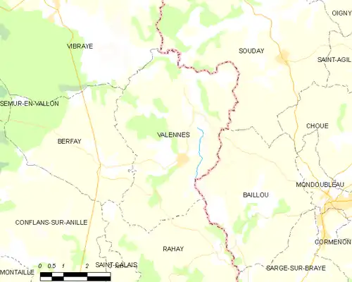 Detailkaart van de gemeente