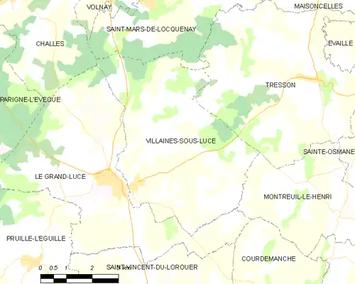 Detailkaart van de gemeente