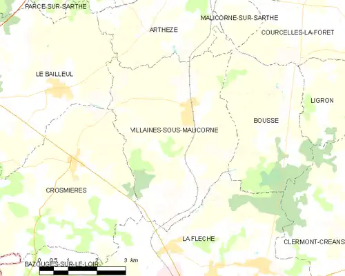 Detailkaart van de gemeente