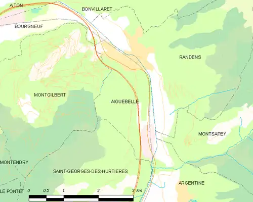 Detailkaart van de gemeente