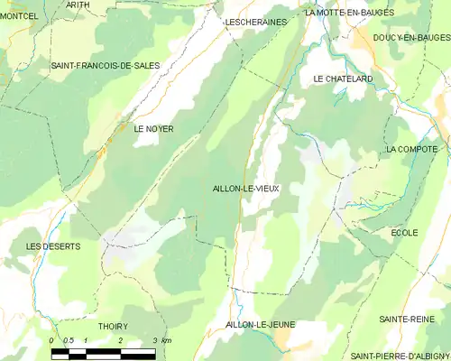 Detailkaart van de gemeente