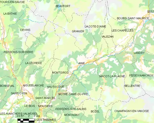 Detailkaart van de gemeente