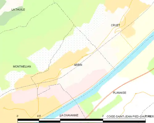 Detailkaart van de gemeente