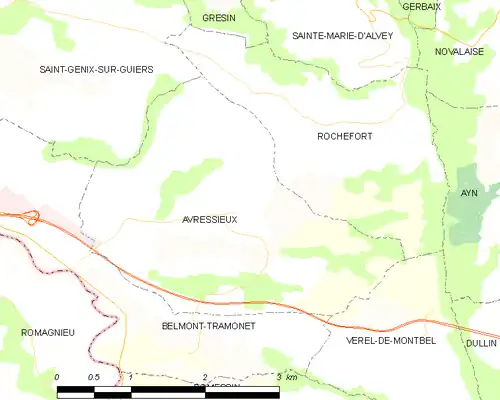 Detailkaart van de gemeente