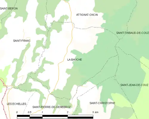 Detailkaart van de gemeente