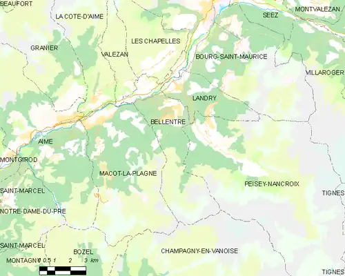 Detailkaart van de gemeente