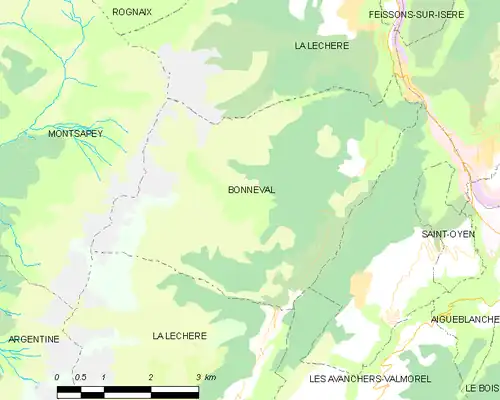 Detailkaart van de gemeente