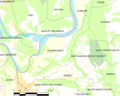 Detailkaart van de gemeente