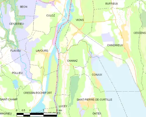 Detailkaart van de gemeente