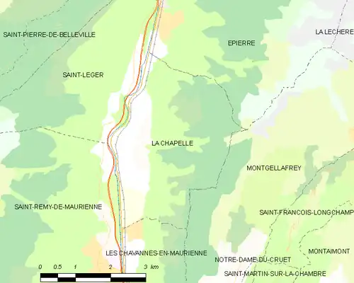 Detailkaart van de gemeente