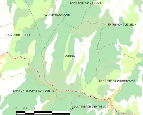 Detailkaart van de gemeente