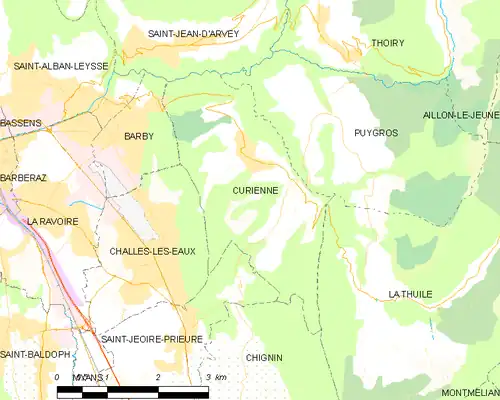 Detailkaart van de gemeente