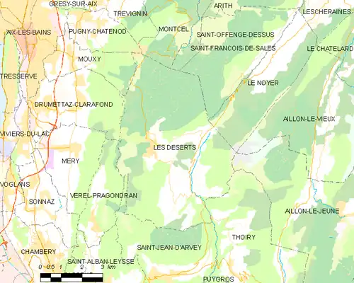 Detailkaart van de gemeente