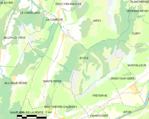 Detailkaart van de gemeente