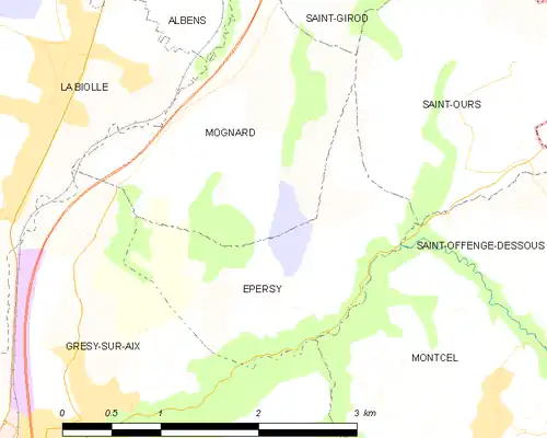 Detailkaart van de gemeente