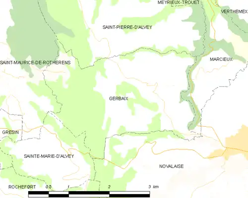 Detailkaart van de gemeente