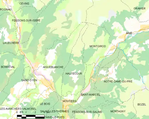 Detailkaart van de gemeente