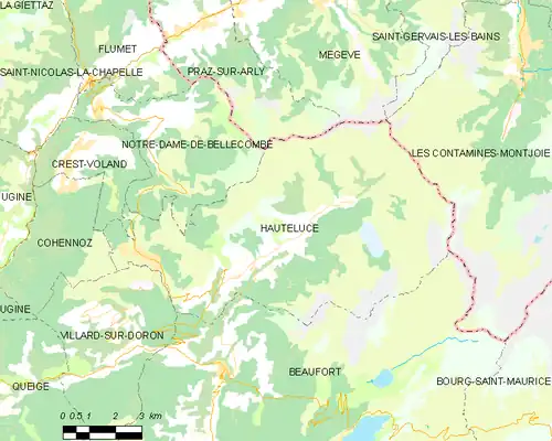 Detailkaart van de gemeente