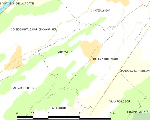 Detailkaart van de gemeente