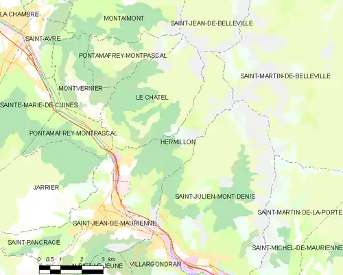 Detailkaart van de gemeente