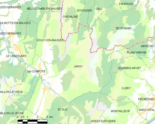 Detailkaart van de gemeente