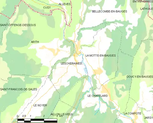 Detailkaart van de gemeente