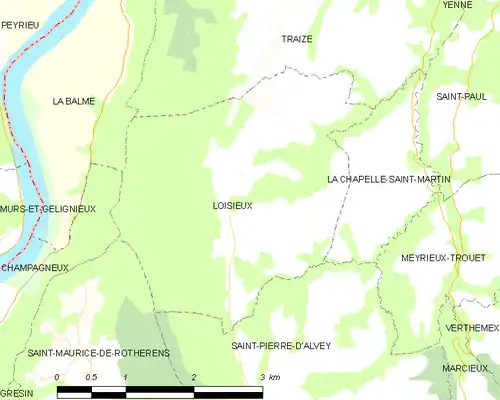 Detailkaart van de gemeente