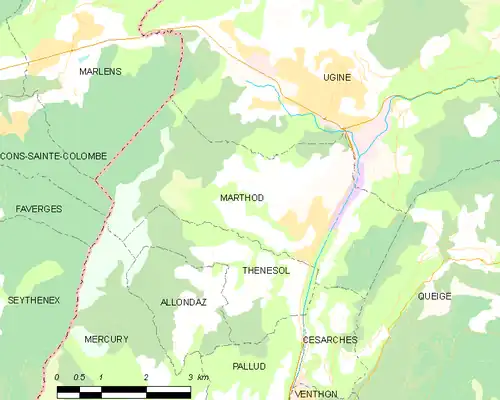 Detailkaart van de gemeente