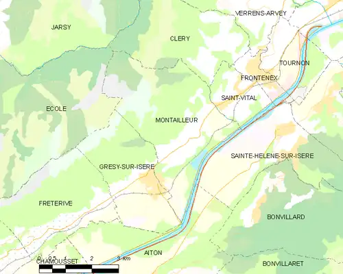 Detailkaart van de gemeente